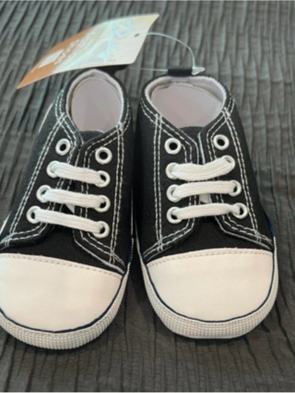 Baby Fashion Shoes Canvas High-Top Sneakers, Size 12-18 Months
